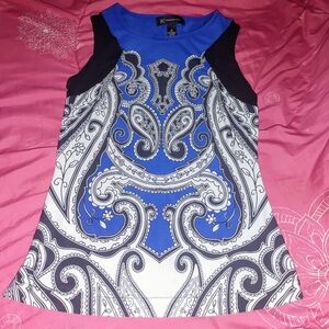Blue bandana Paisley print top XS international concepts